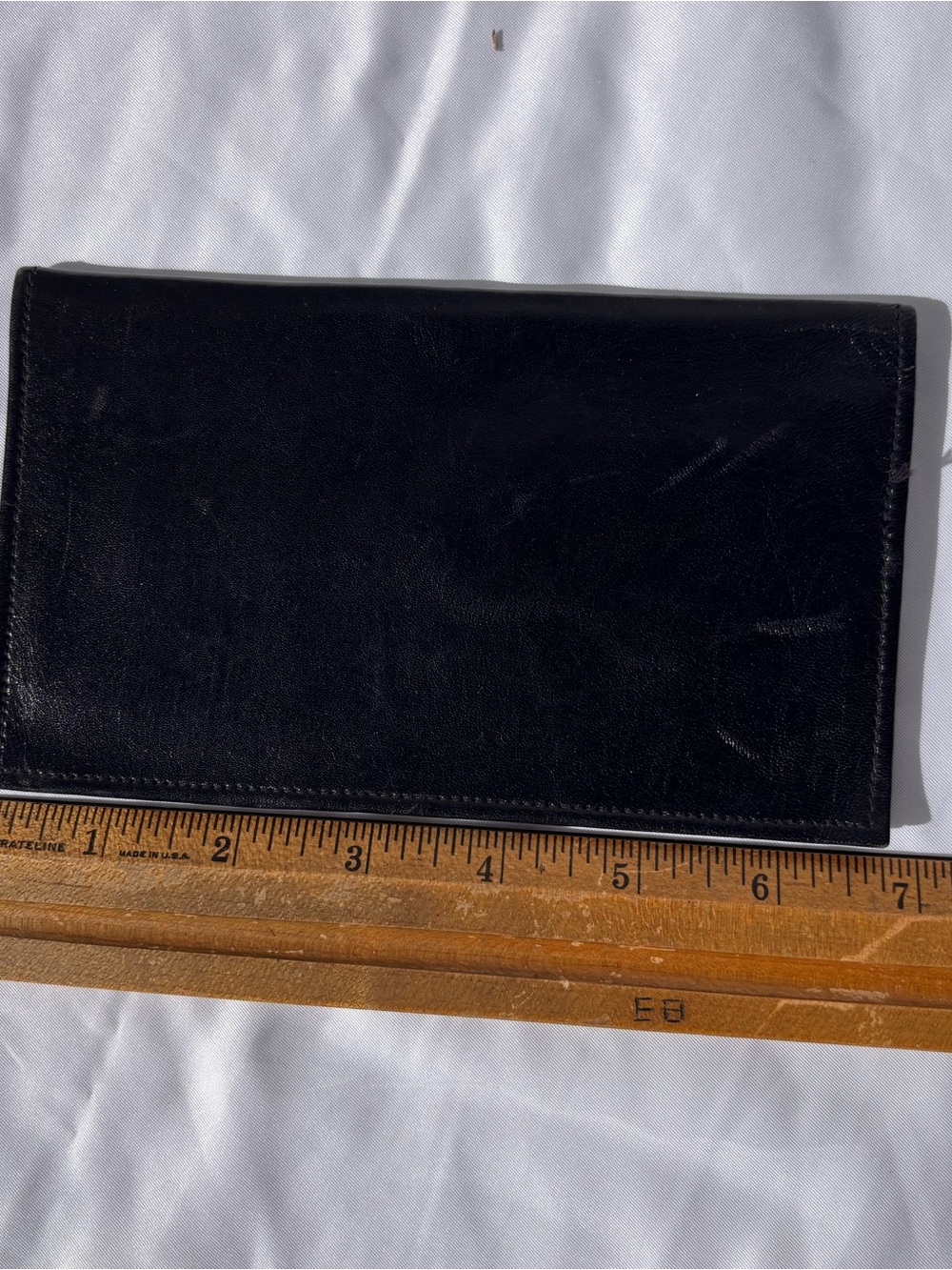 vintage genuine black lambskin leather wallet  checkbook holde